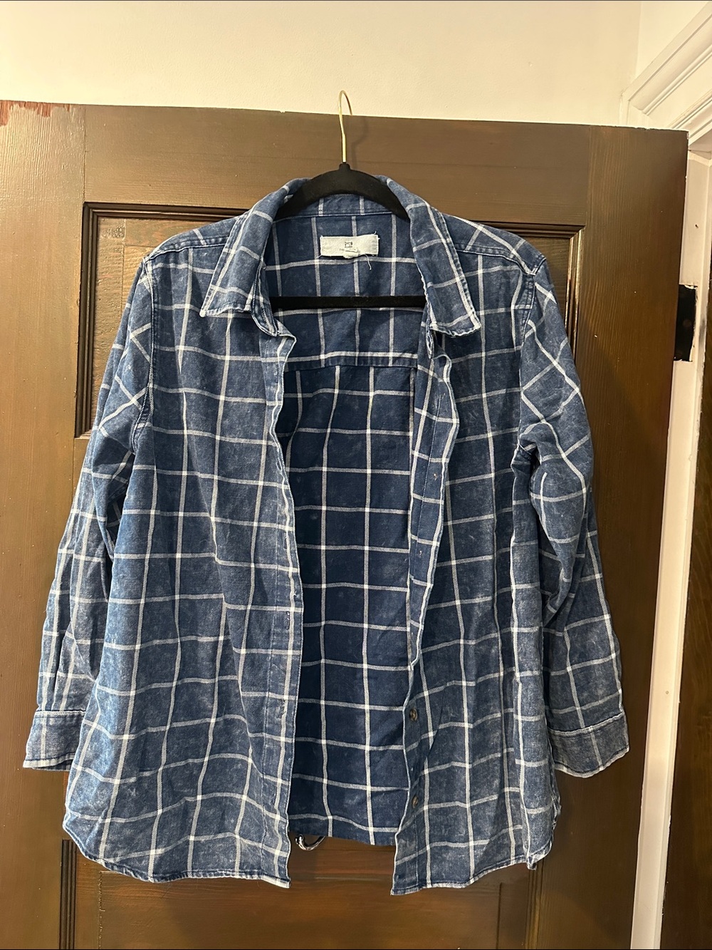Thread & Supply Blue Windowpane Plaid Button-Down Shirt Jacket